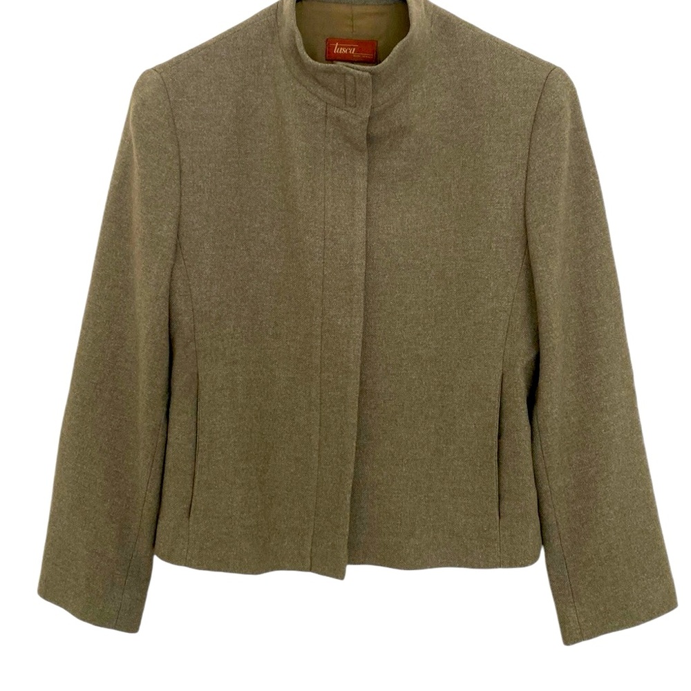 Tasca Vintage Italian Olive Green Cotton Blend Blazer